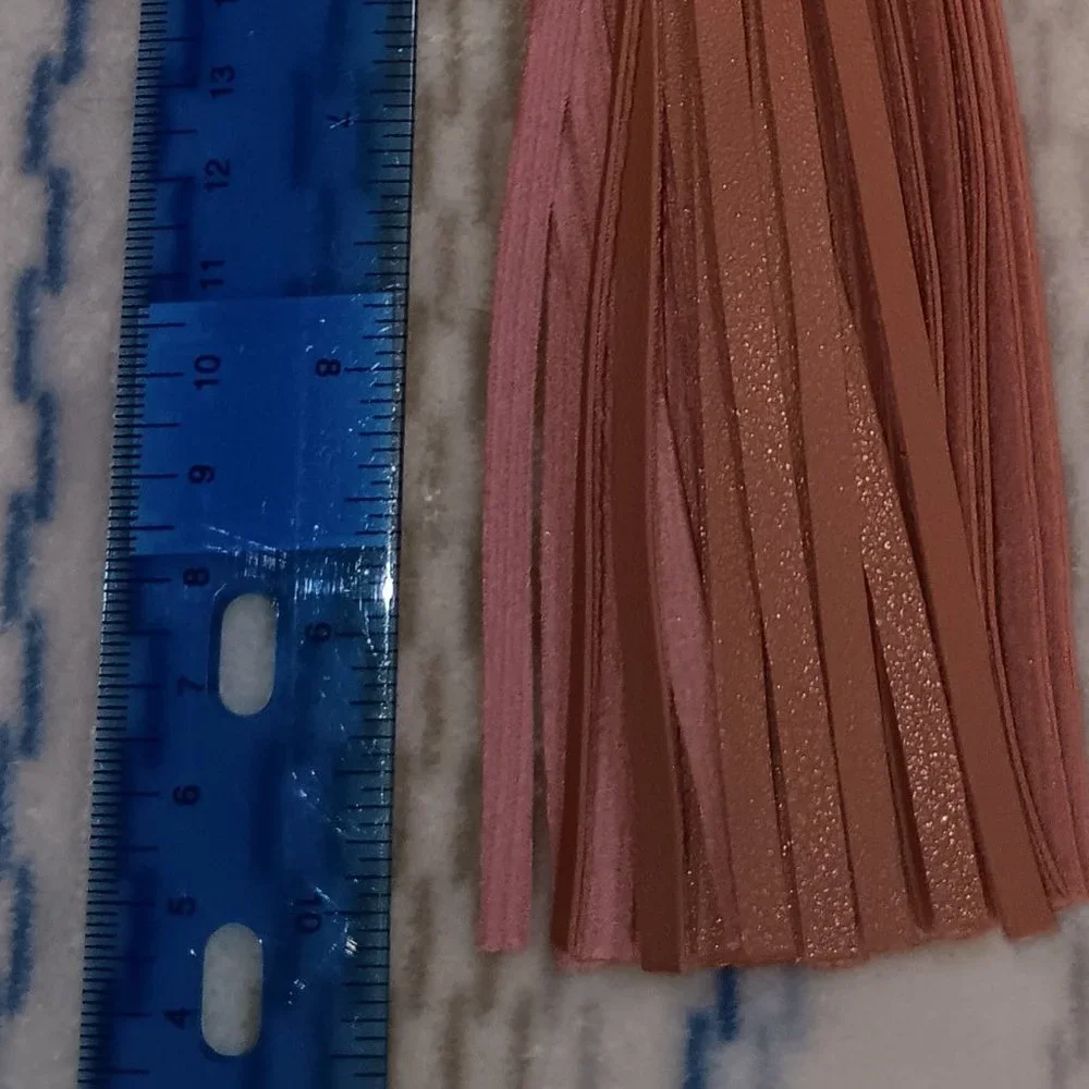 Blush Pink Fringe Keychain with Heart XoXO - Picture 3 of 3